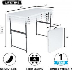 4ft white plastic table rectangle