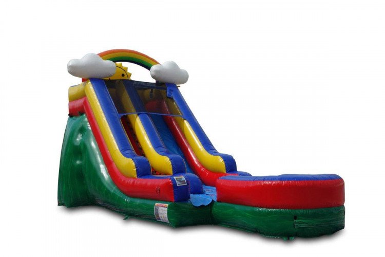 NEW! 15ft Sunshine And Rainbows Single Lane Slide - DRY